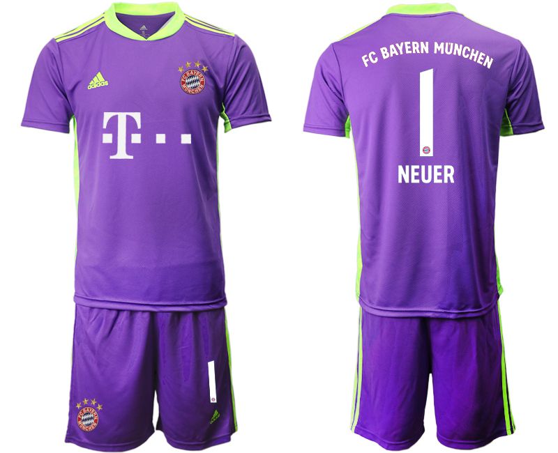 Men 2020-2021 club Bayern Munich purple goalkeeper #1 Soccer Jerseys->bayern munich jersey->Soccer Club Jersey